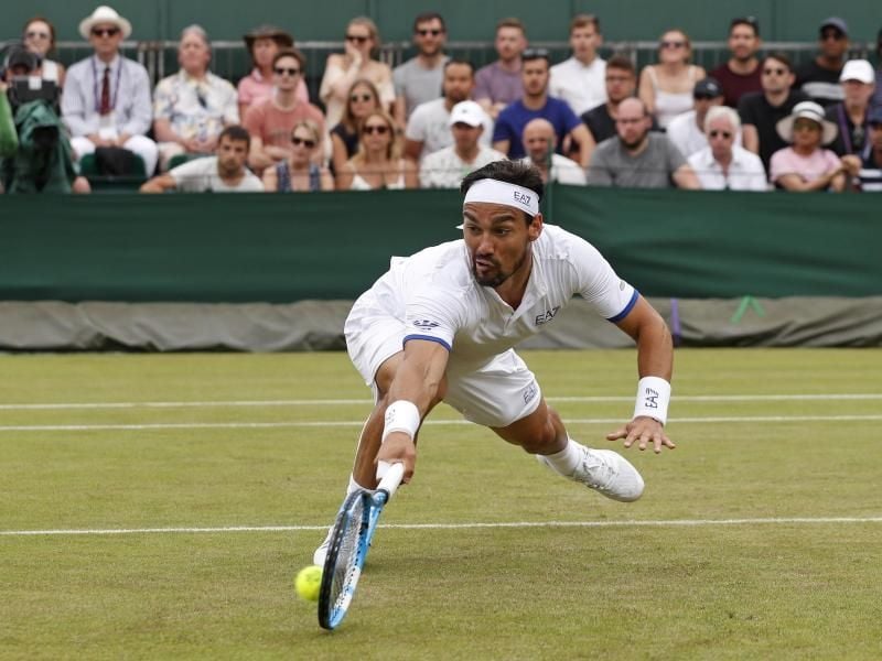 Vergriff sich in Wimbledon im Ton: Fabio Fognini. Foto: Alastair Grant/AP