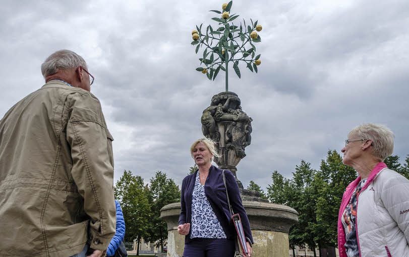 Ines Gerds führte vom Orangenbaum durch Oranienbaum.