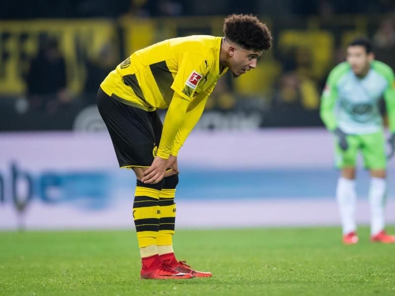 Dortmunds Jadon Sancho fällt mit einer Sprunggelenksverletzung vorerst aus. Foto: Guido Kirchner