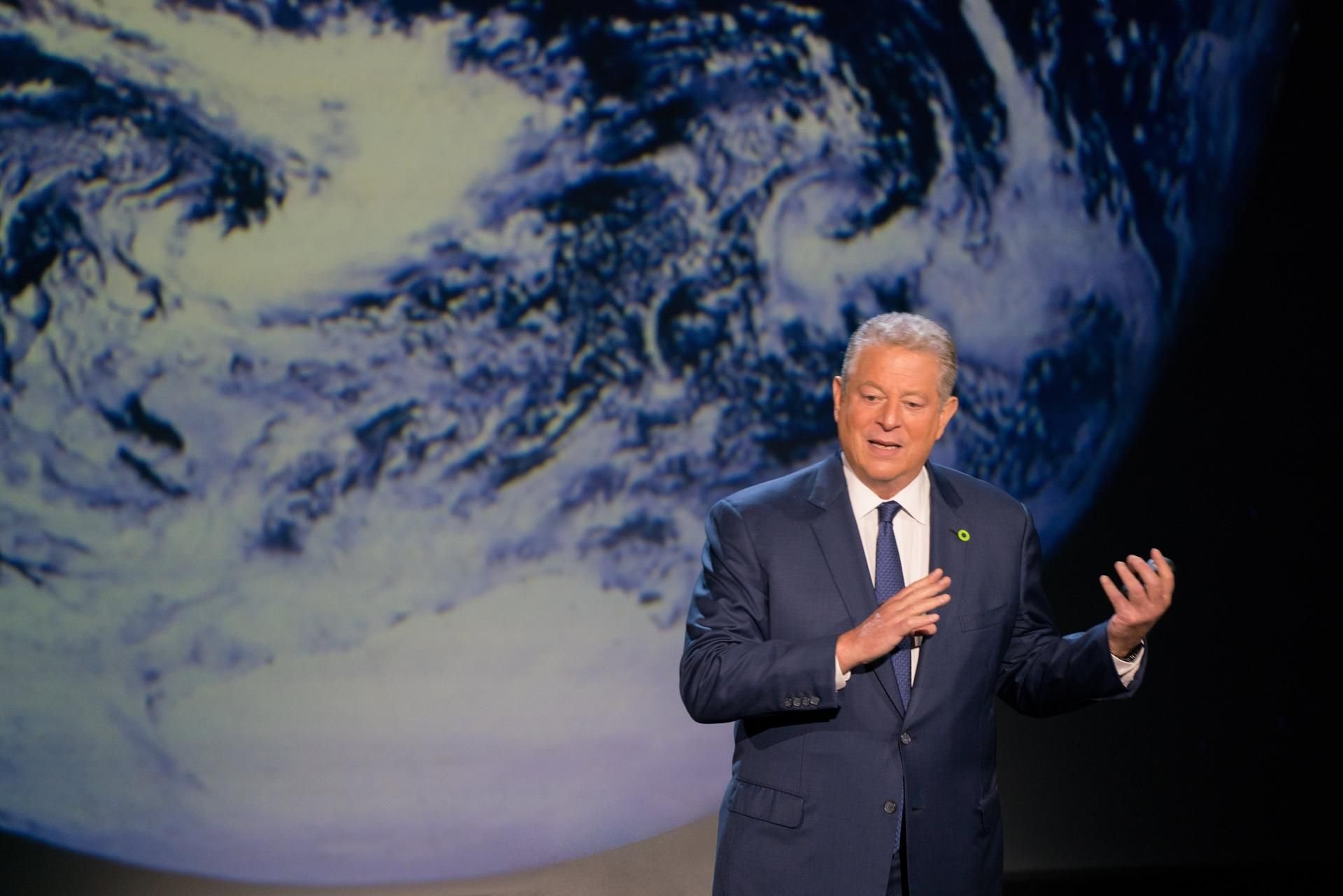 Gore bei der Vorstellung seiner erneuerten Präsentation in Houston