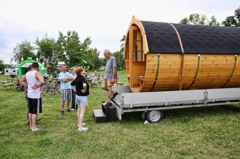 Eines der Camping-Fässer wurde am Wochenende nach Kelbra gebracht.