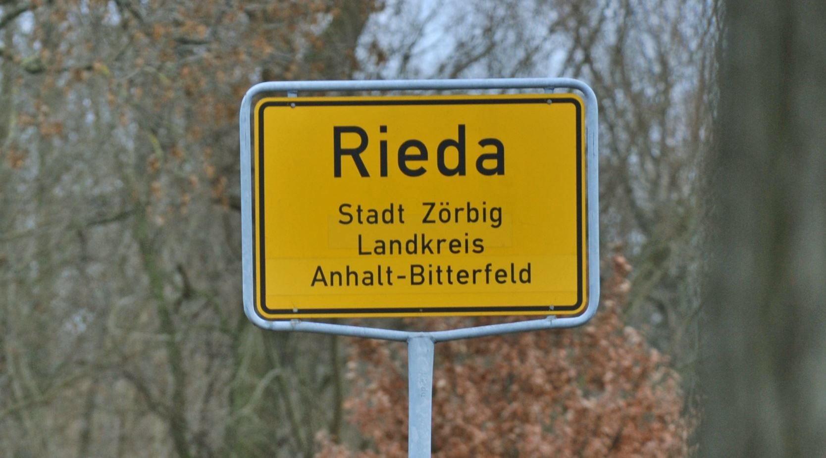Ortseingangsschild von Rieda