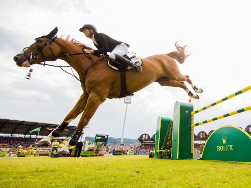 Marcus Ehning hat zum zweiten Mal den Großen Preis von Aachen gewonnen. Foto: Rolf Vennenbernd