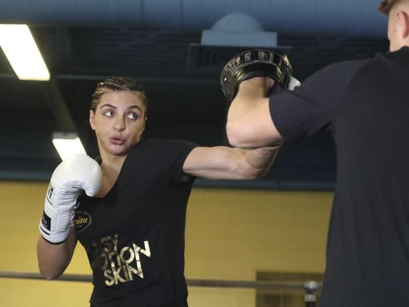 Boxerin Christina Hammer beim Training in Atlantic City. Foto: Edward Lea/The Press of Atlantic City