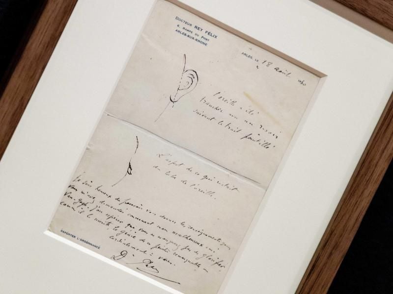 Ein Brief von Dr. Félix Rey, in dem es um das Ohr von Vincent van Gogh geht. Foto: Robin Van Lonkhuijsen