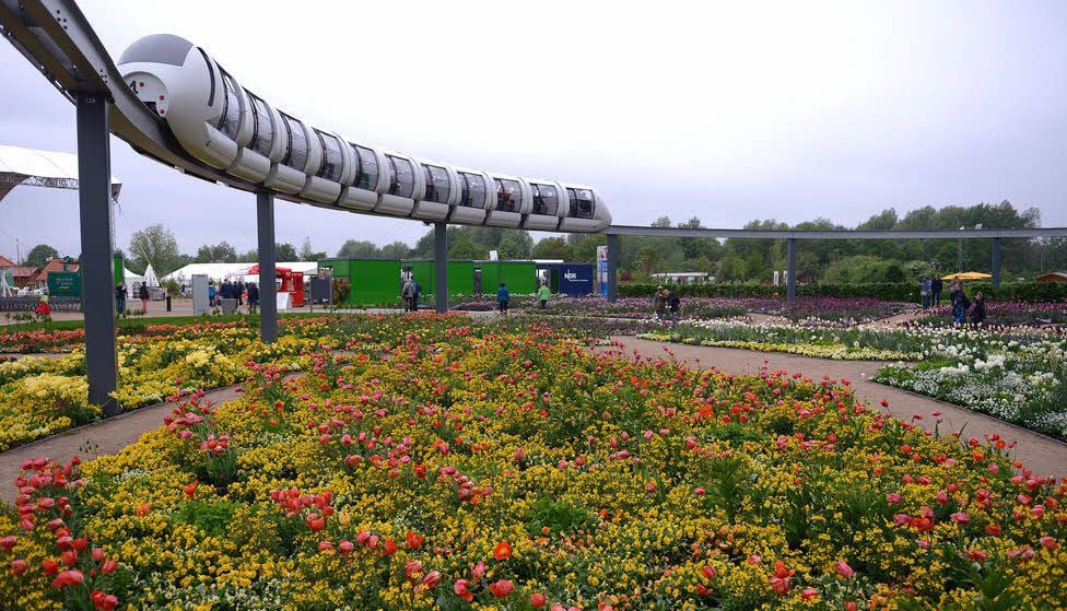 Könnte es wie in Hamburg laufen? Für die Gartenschau in der Hansestadt wurde extra eine Einschienenbahn gebaut, damit die Besucher das Gelände von oben betrachten können.