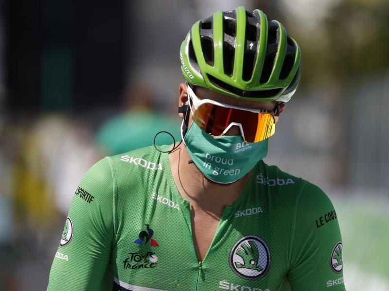 In gewohnten Grün, aber noch ohne Etappensieg bei der 107. Tour de France: Peter Sagan. Foto: Thibault Camus/AP/dpa