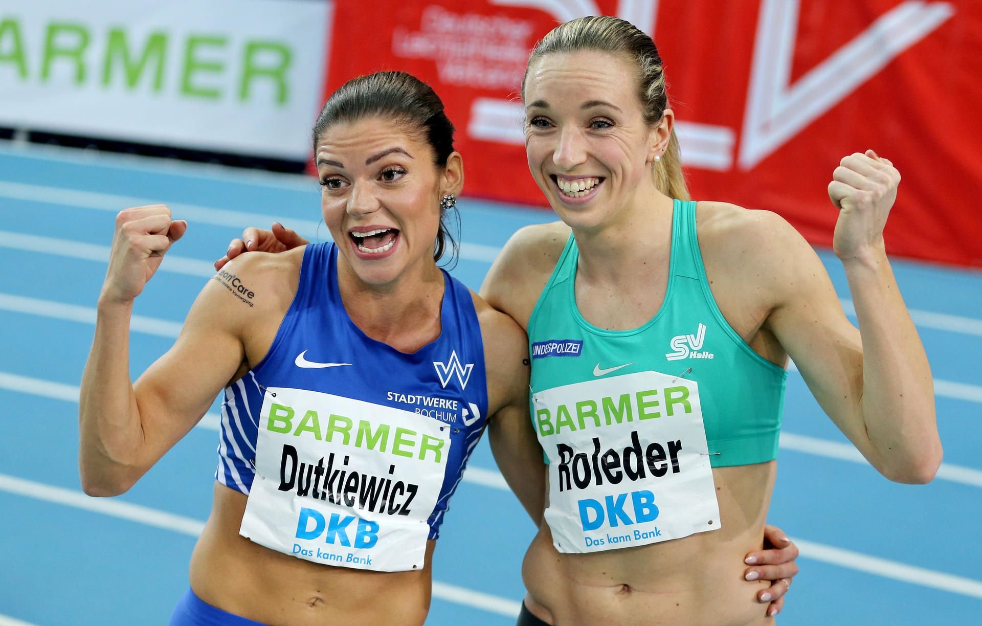 Konkurrentin auf der Bahn: Pamela Dutkiewicz (l.) und Cindy Roleder.