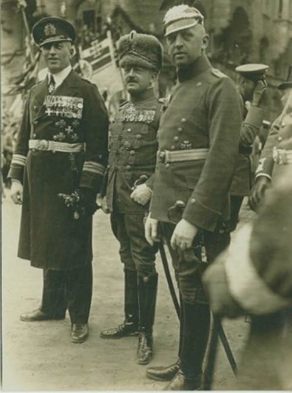 Felix Graf Luckner (links) war Gast beim „Deutschen Tag“ 1924.