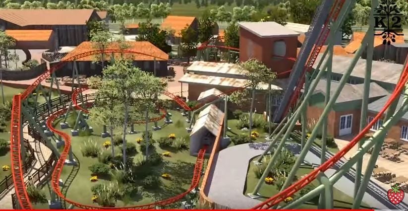 Die neue Achterbahn „K2“ in Karls Erlebnisdorf Elstal soll am 21. April für Besucher eröffnet werden.
