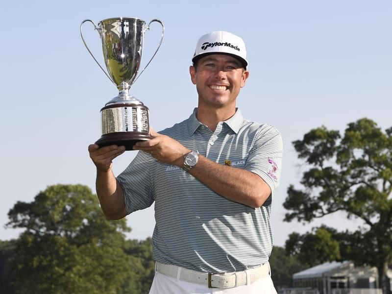 Chez Reavie feiert seinen Sieg in Cromwell. Foto: Jessica Hill/FR125654 AP/