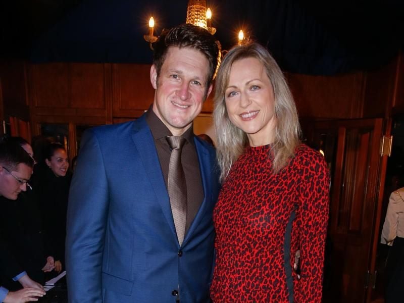 Matthias Steiner und seine Frau Inge Posmyk bei der Diabetes-Charity-Gala im Tipi am Kanzleramt. Foto: Gerald Matzka/dpa-Zentralbild/dpa