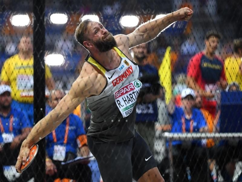 Robert Harting hat den Diskuswurf im Olympiastadion auf Rang sechs beendet. Foto: Bernd Thissen