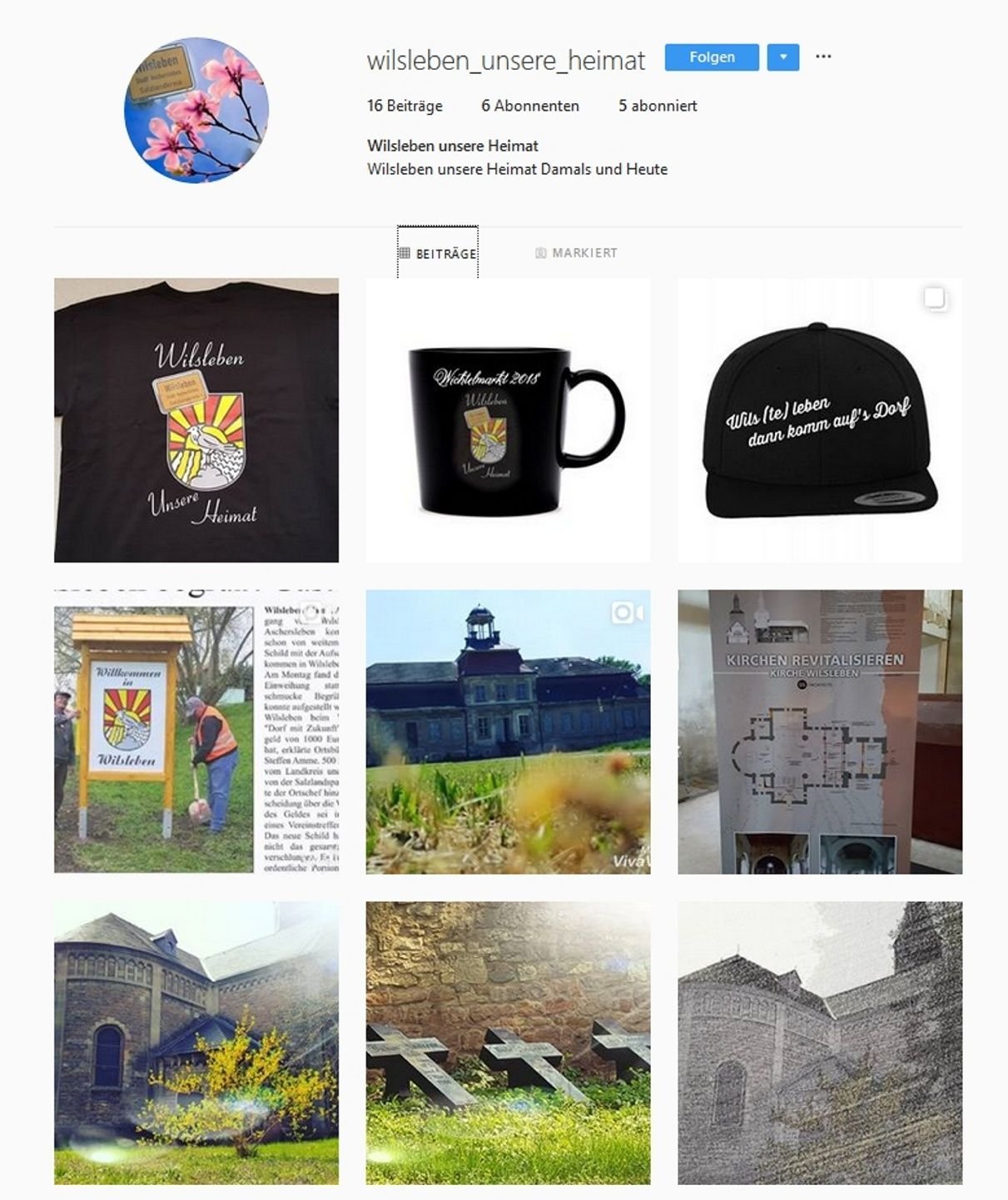 Souvenirs und Fotos aus dem Ort findet man auf dem Instgram-Profil von Wilsleben.