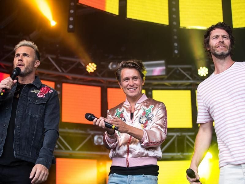 Gary Barlow, Mark Owen und Howard Donald - Take That sind inzwischen zum Trio geschrumpft. Foto: Joel Goodman/London News Pictures via ZUMA