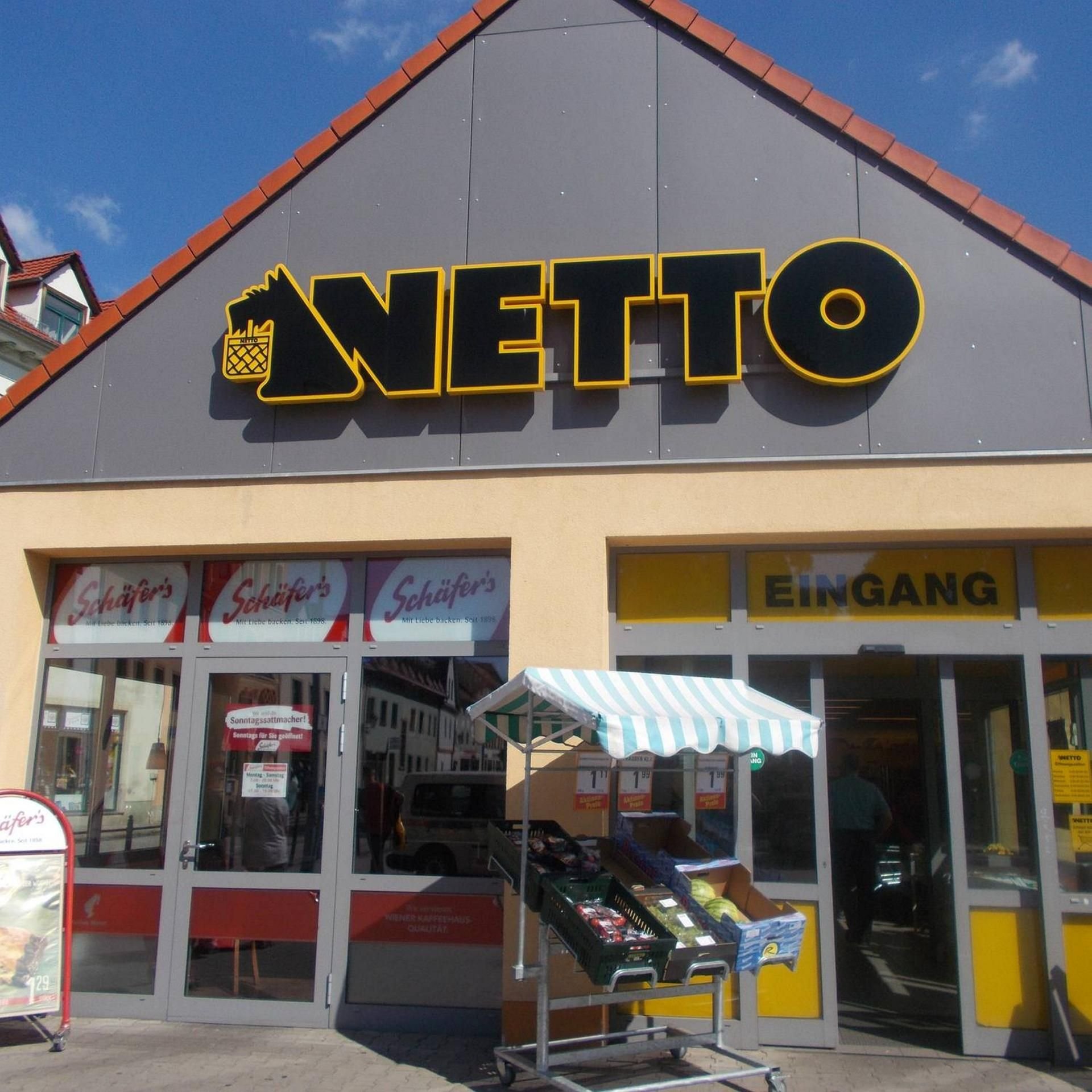 Ein schwarz-gelber Netto-Markt, wie es in Gernrode gibt.