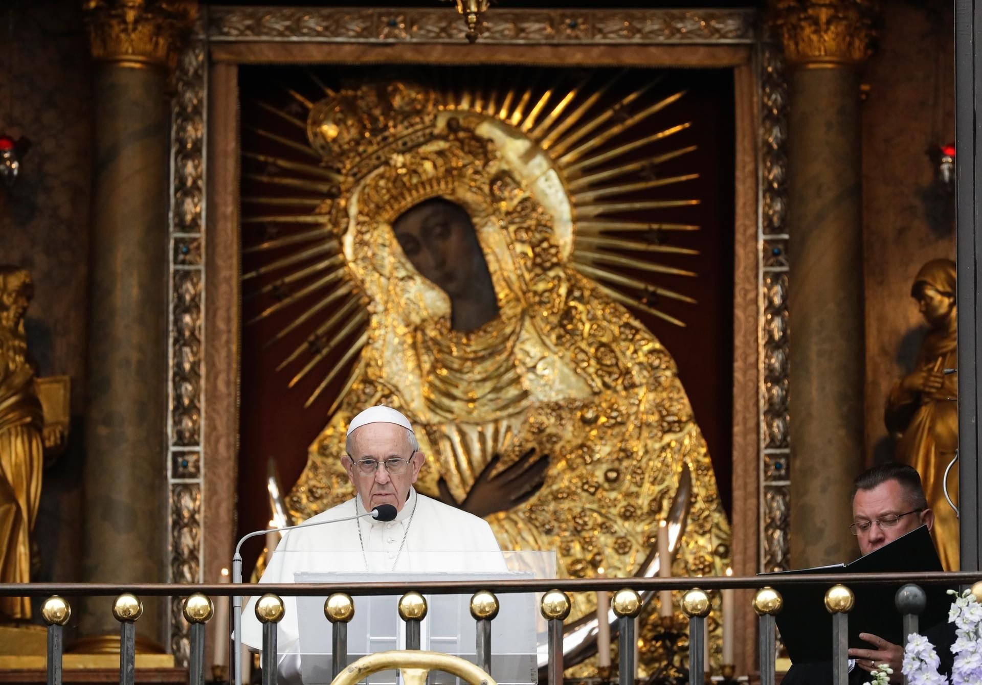 Papst Franziskus bei seiner Rede in Vilnius.