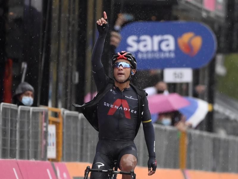 Manuel Narváez Prado aus Ecuardor von Team Ineos Grenadiers gewinnt die 12. Etappe. Foto: Marco Alpozzi/LaPresse via ZUMA Press/dpa