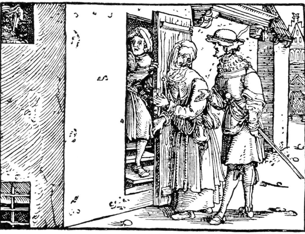 Freier am Frauenhaus, Holzschnitt des Petrarca-Meisters
