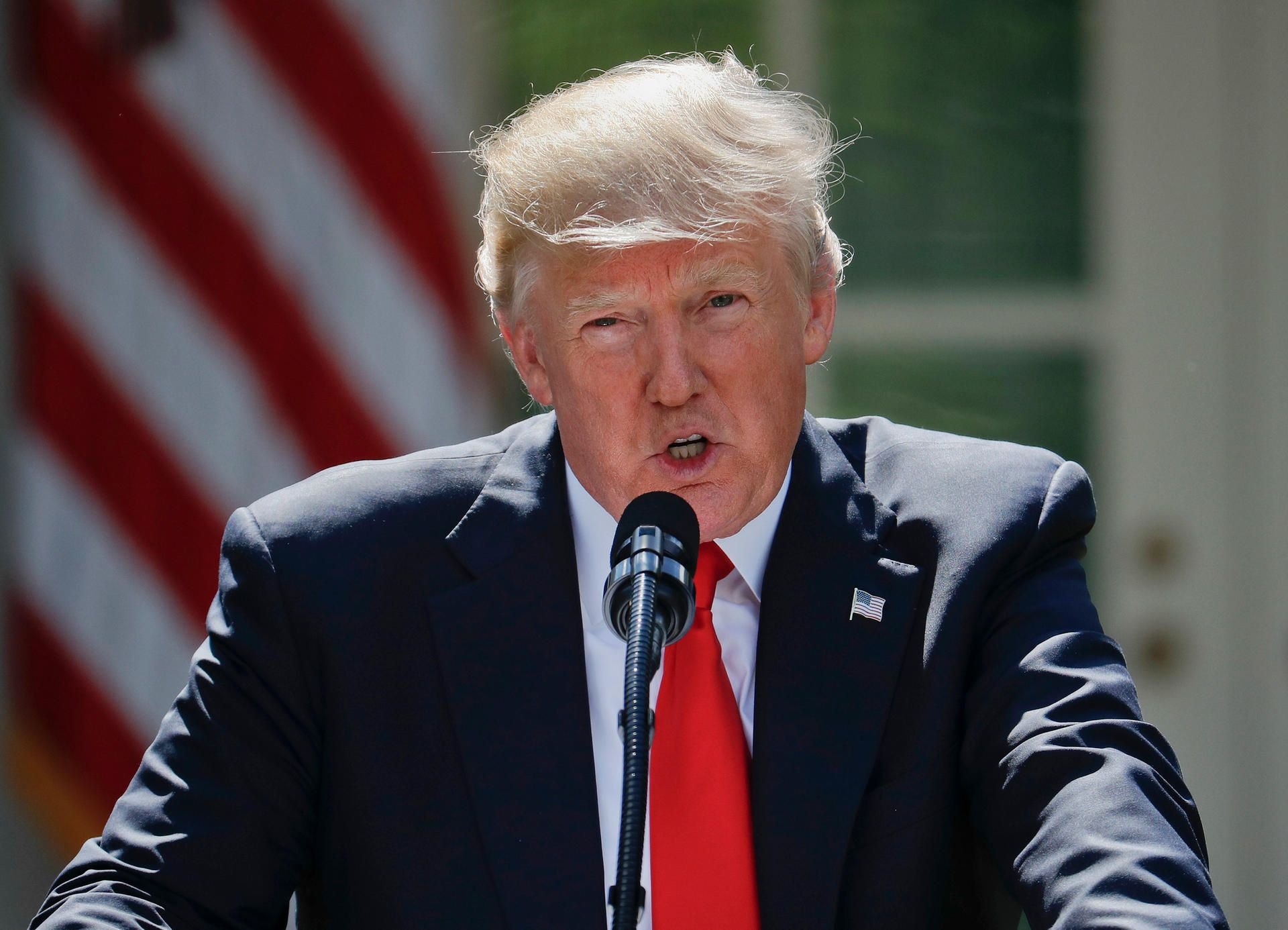 Donald Trump verkündete im Rosengarten des Weißen Hauses seine Entscheidung aus dem Klimaabkommen auszutreten.