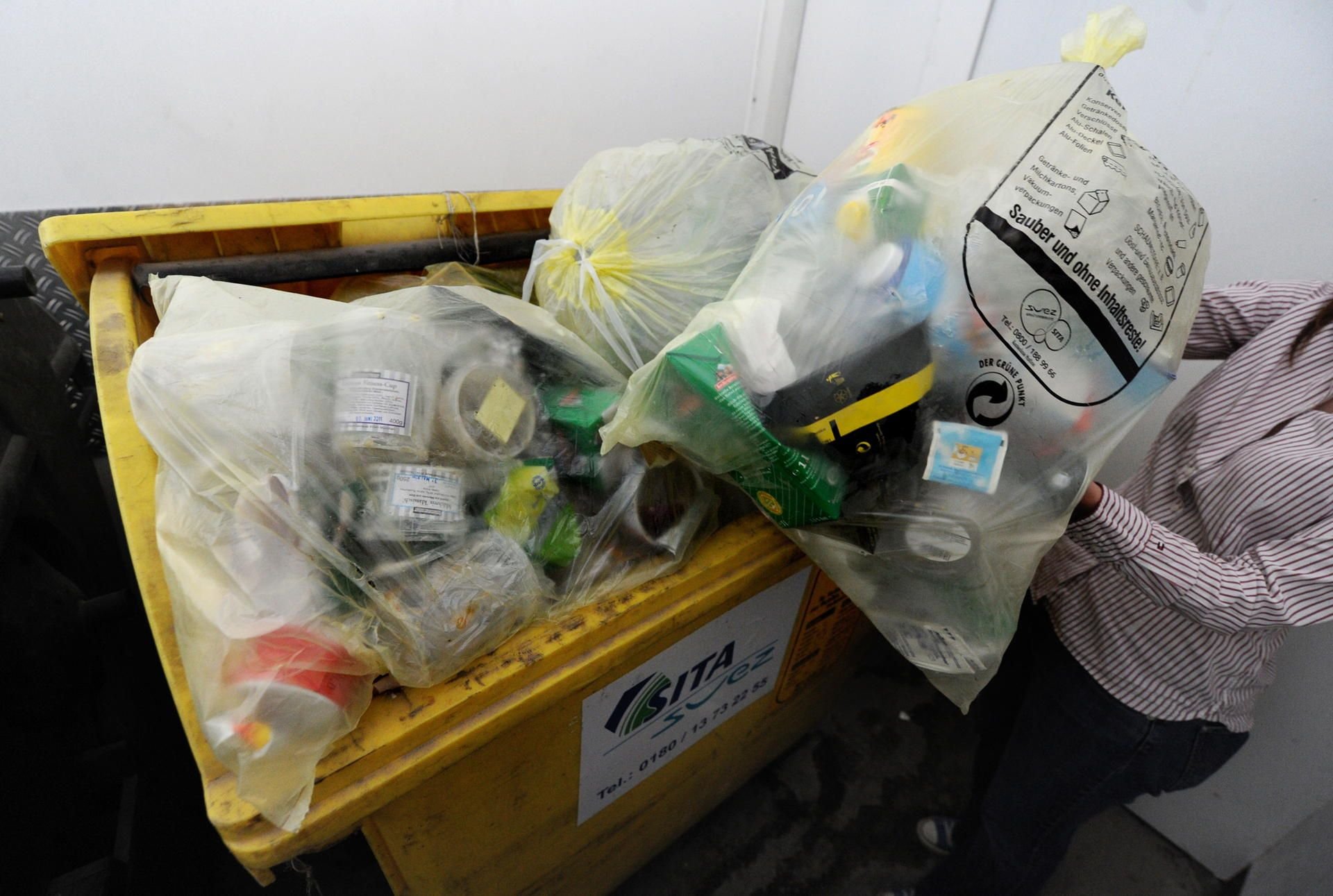 Plastikmüll im gelben Sack