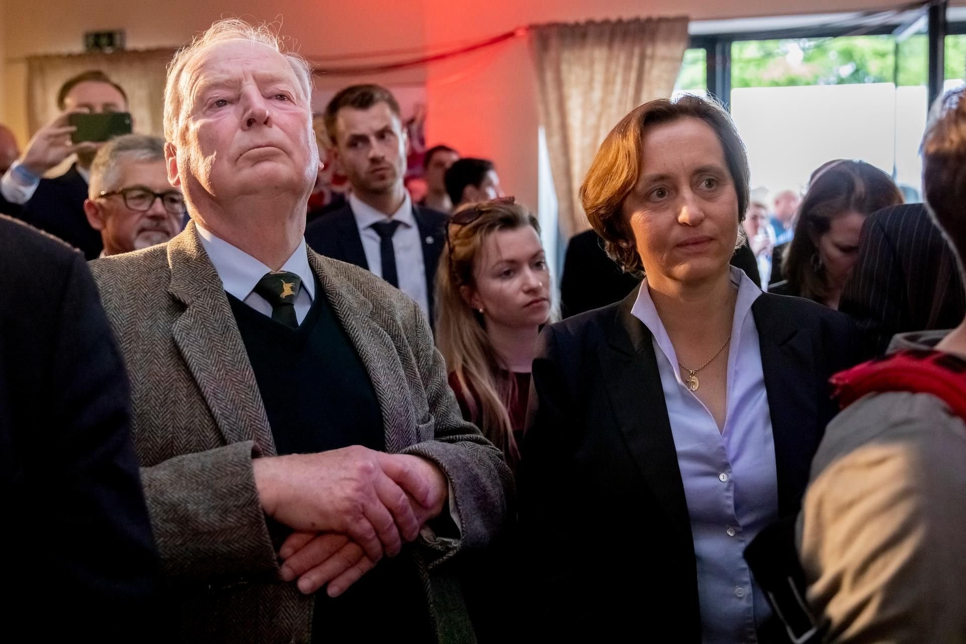 AfD-Spitze erwartet das Wahlergebnis: Alexander Gauland (Vorsitzender der AfD-Bundestagskraftion) und Beatrix von Storch (Stellvertreterin)