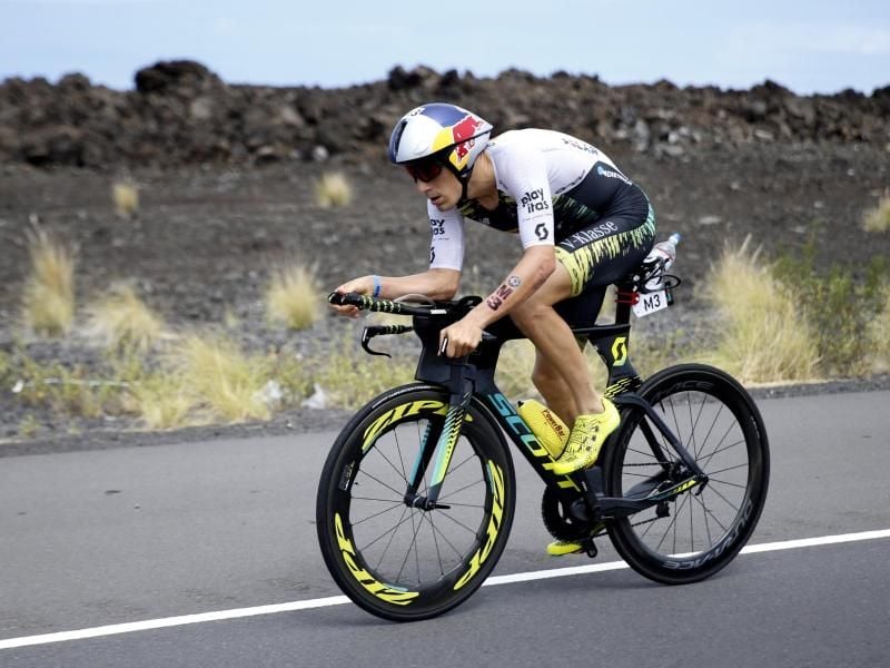 War beim abgebrochenen Triathlon in Davos am Start: Sebastian Kienle. Foto: Marco Garcia/FRE 132414 AP/dpa