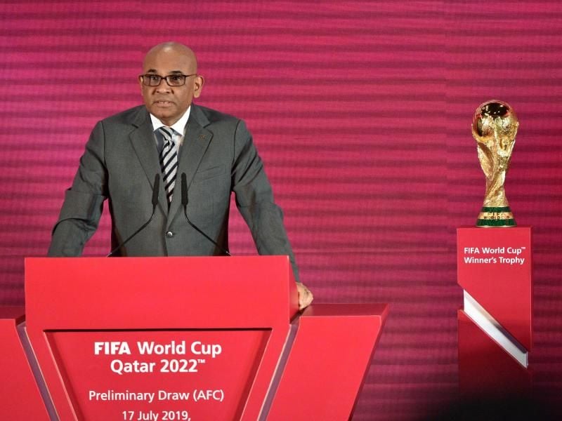 Windsor John, Generalsekretär der AFC, bei der Auslosung für die zweite Runde der WM-Qualifikation. Foto: Chong Voon Chung/XinHua
