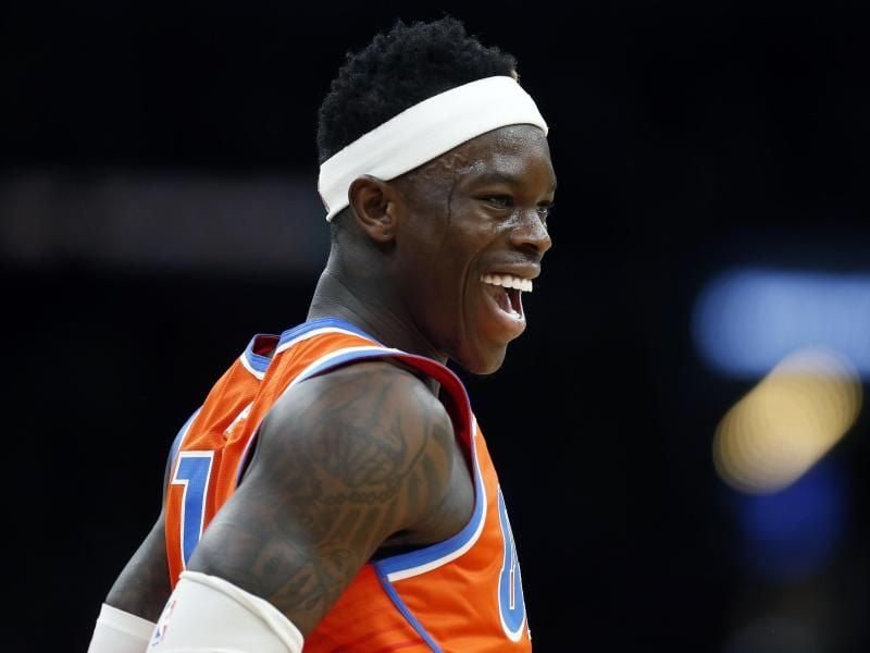 Dennis Schröder wird in den NBA-Playoffs wieder für Oklahoma City Thunder spielen. Foto: Michael Dwyer/AP/dpa