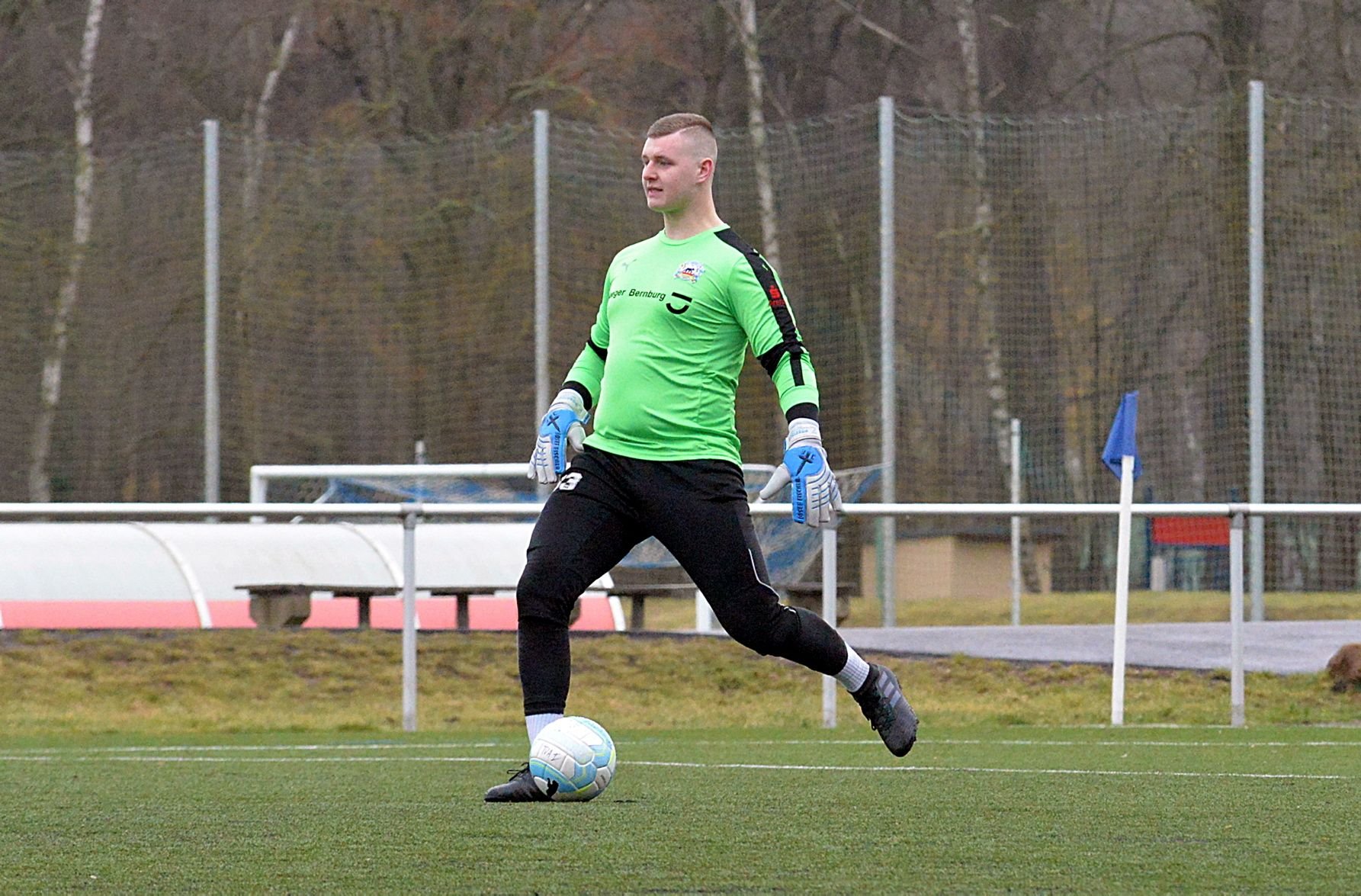 Torhüter Giovanni Datemasch bei einem Spiel von Askania Bernburg
