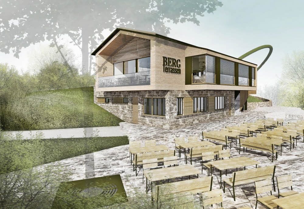 In Anlehnung an die Optik einer Almhütte wird sich das neue Zoo-Restaurant auf den Bergterrassen präsentieren.
