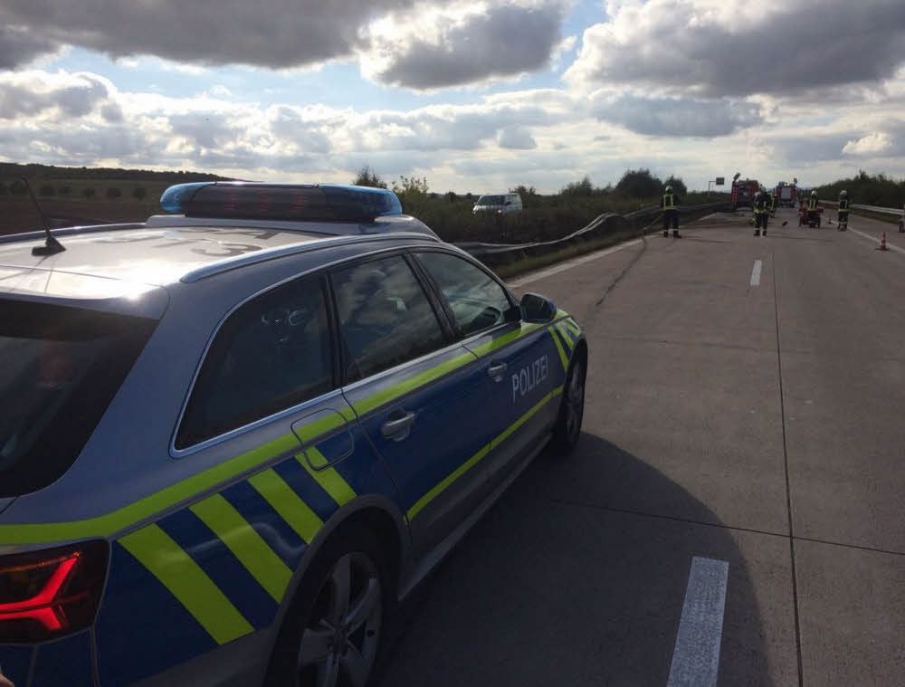 Die Unfallstelle auf der A38.