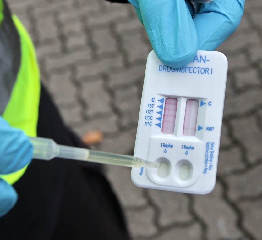 Die Polizei hat verschiedene Drogenschnelltests.