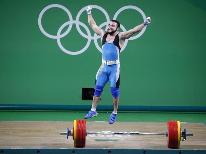 Der Kasache Nijat Rahimov ist Olympiasieger in der KLasse bis 77 Kilogramm. Foto: Larry W Smith