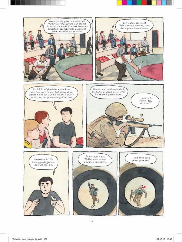 Eine Seite aus Gliddens Comic