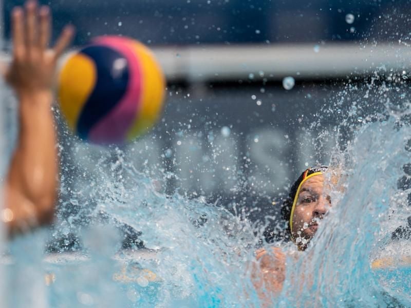 Die deutschen Wasserballer spielen bei der WM gegen Griechenland um den siebten Platz. Foto: Bernd Thissen