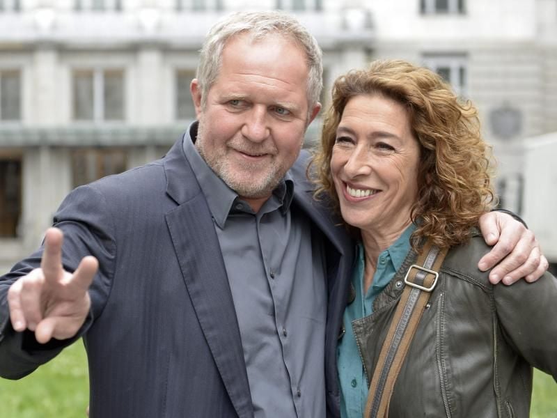 Harald Krassnitzer und Adele Neuhauser im Jahr 2014 in Wien. Foto: Herbert Neubauer/epa apa/dpa