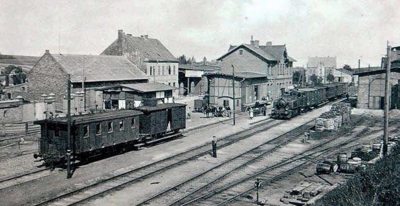 Gerbstedts Bahnhof um 1910 als Zentrum der Halle-Hettstedter