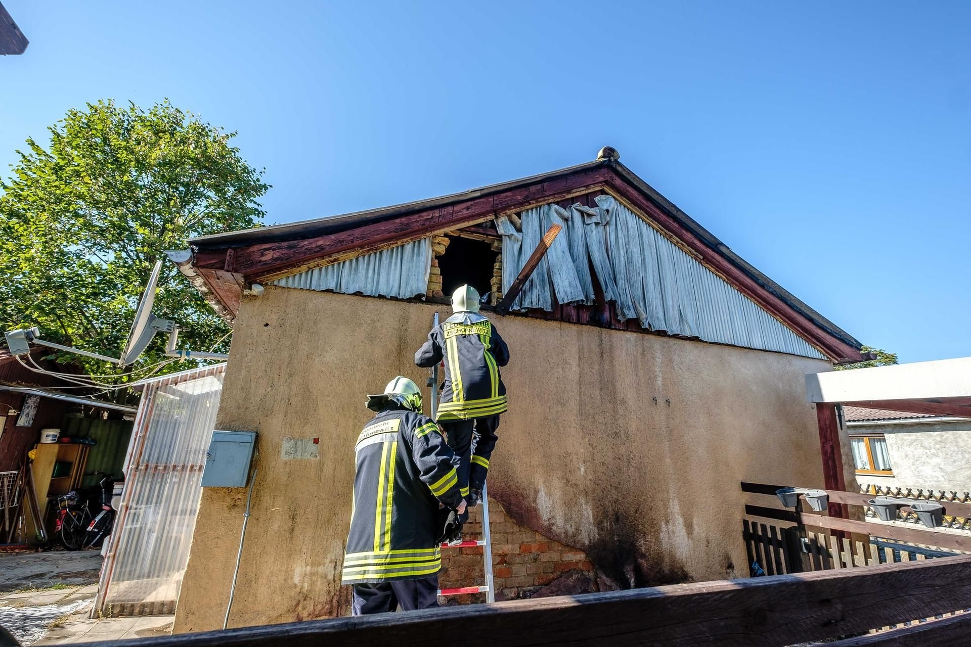 Feuerwehreinsatz in Zschornewitz.