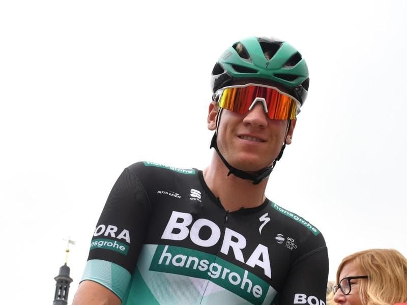 Rad-Sprinter Pascal Ackermann hatte bei der Bergankunft keine Chance. Foto: Bernd Thissen/dpa