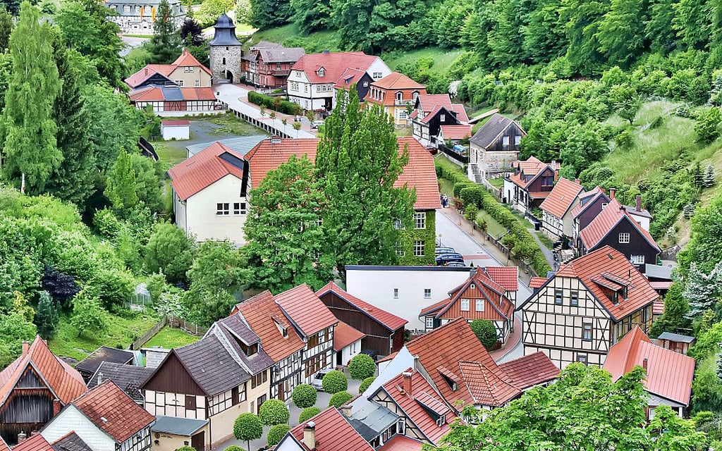 Ein Blick auf Stolberg vom Schloss aus gesehen.