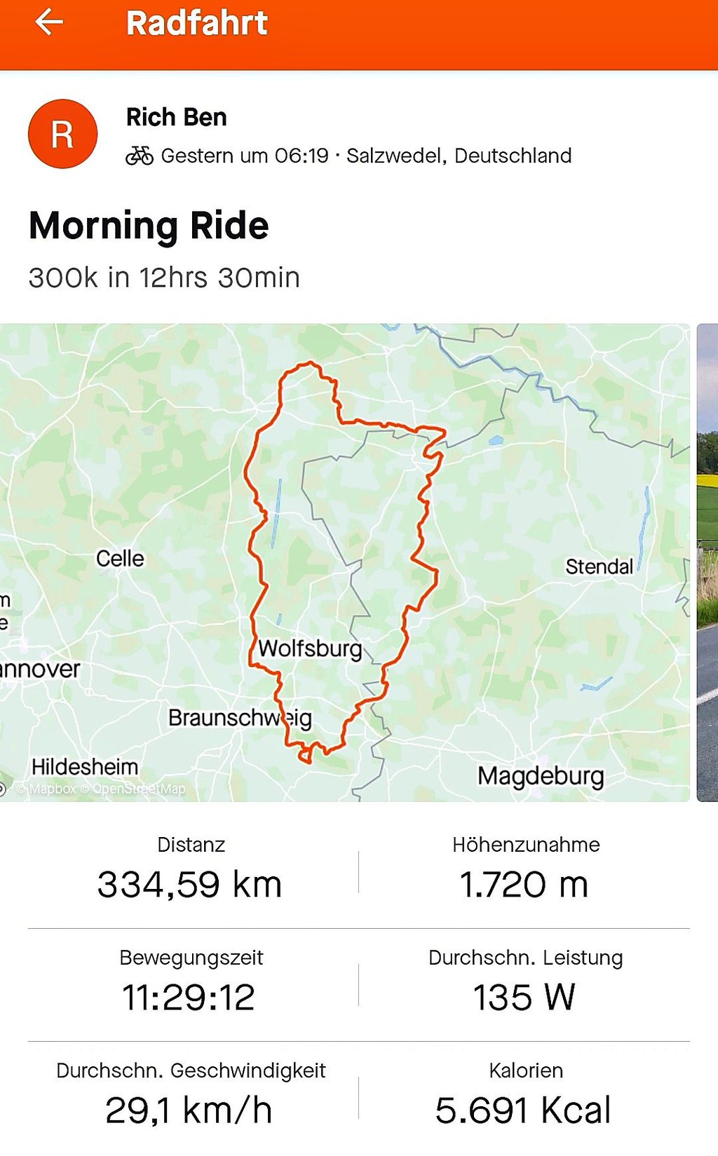 Die stärkste Einzelleistung auf zwei Rädern lieferte Richard Benton von den Altmark Tourern ab. Benton saß fast den halben Tag auf dem Sattel.
