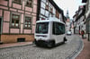 Der autonome Bus in Stolberg. Nun dauert es nicht mehr lange, dann beginnt der Probebetrieb.