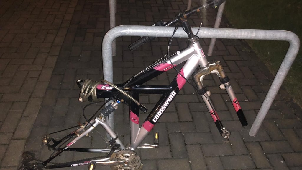 So hinterließ der Dieb das Fahrrad nach seiner Tat.