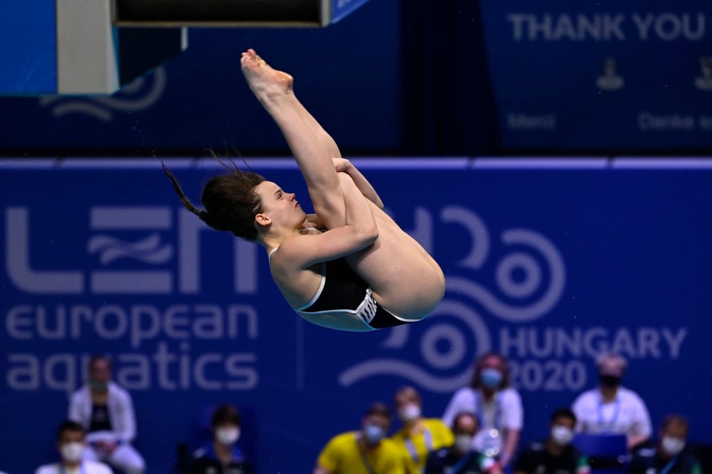 Wasserspringerin Tina Punzel gewann in Budapest Gold vom Drei-Meter-Brett.