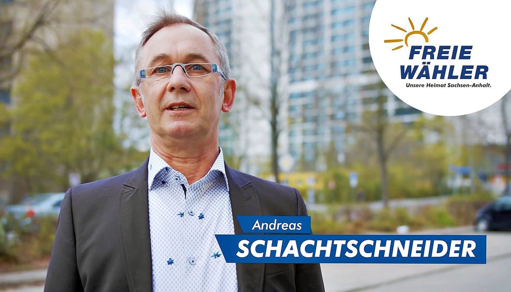 Überraschung: Der Ex-CDU-Stadtrat Andreas Schachtschneider taucht in einem Wahlwerbevideo der Freien Wähler Halle auf.