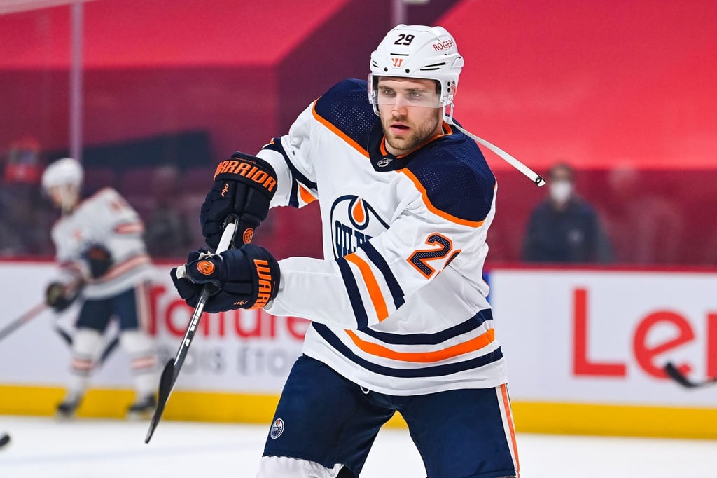 Edmonton Oilers Leon Draisaitl aus Deutschland spielt in den NHL-Playoffs.
