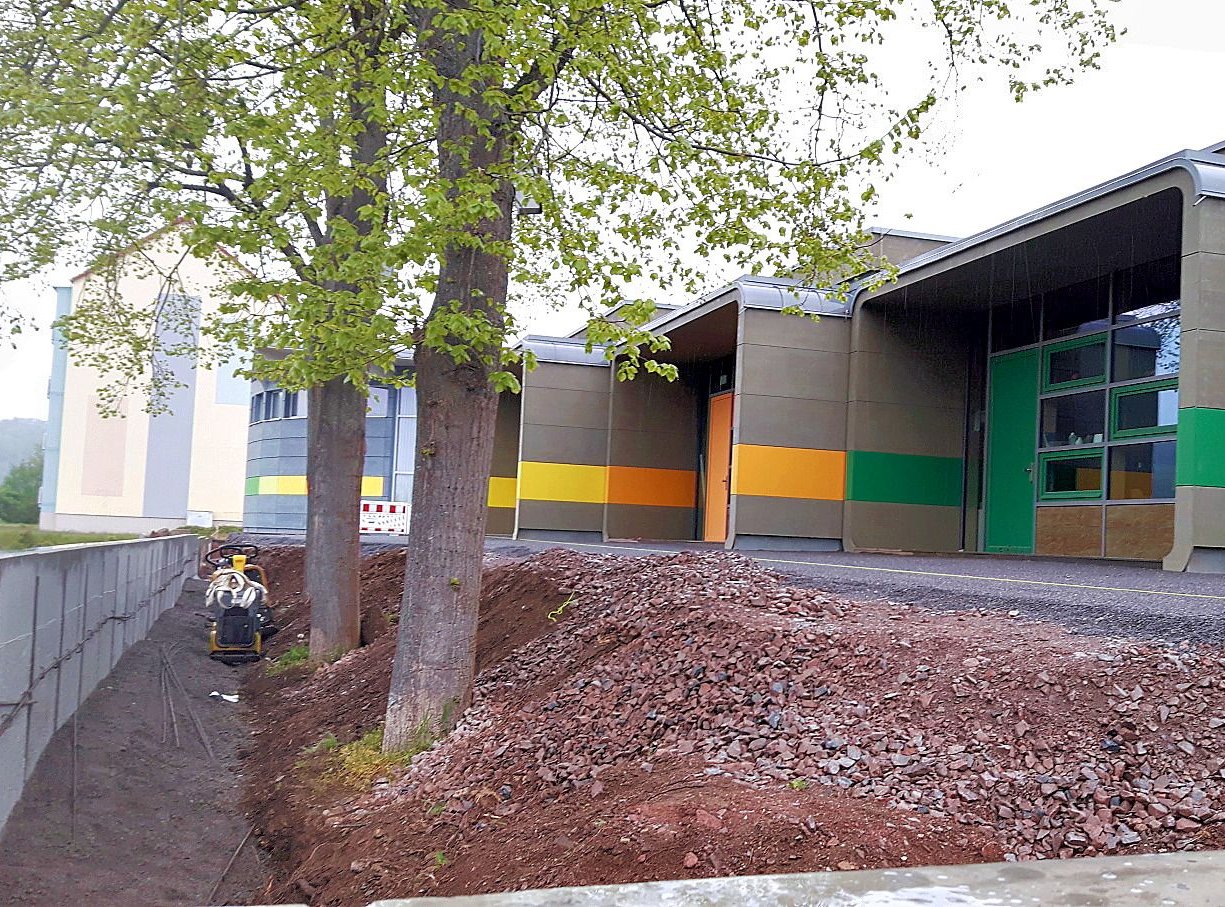 Baustelle  fürs Grüne Klassenzimmer an der Grundschule Rottleberode