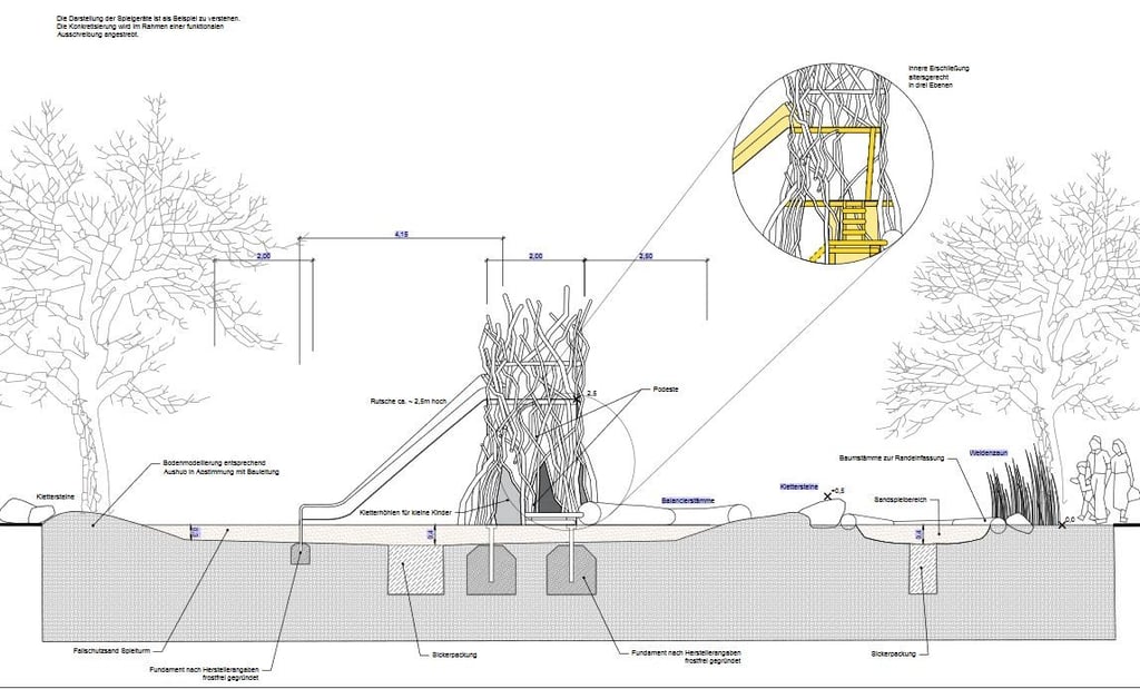 Zentrales Objekt soll ein Kletterturm werden.