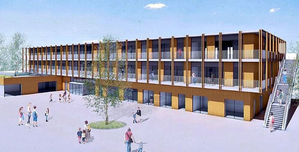 Drei Etagen mit zehn Klassenräumen und sechs Fachkabinetten sowie einem Anbau für den Hort: So soll die neue Francke-Grundschule aussehen.